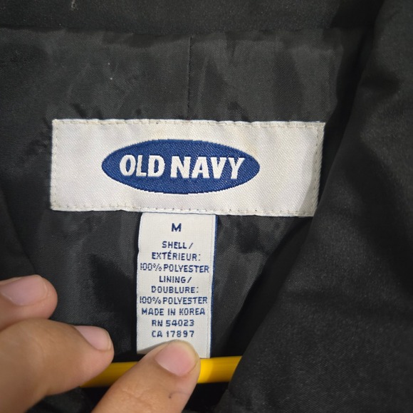 V#40 Old Navy Womens Black Trench Coat Classic Button Front Medium M - Picture 2 of 7